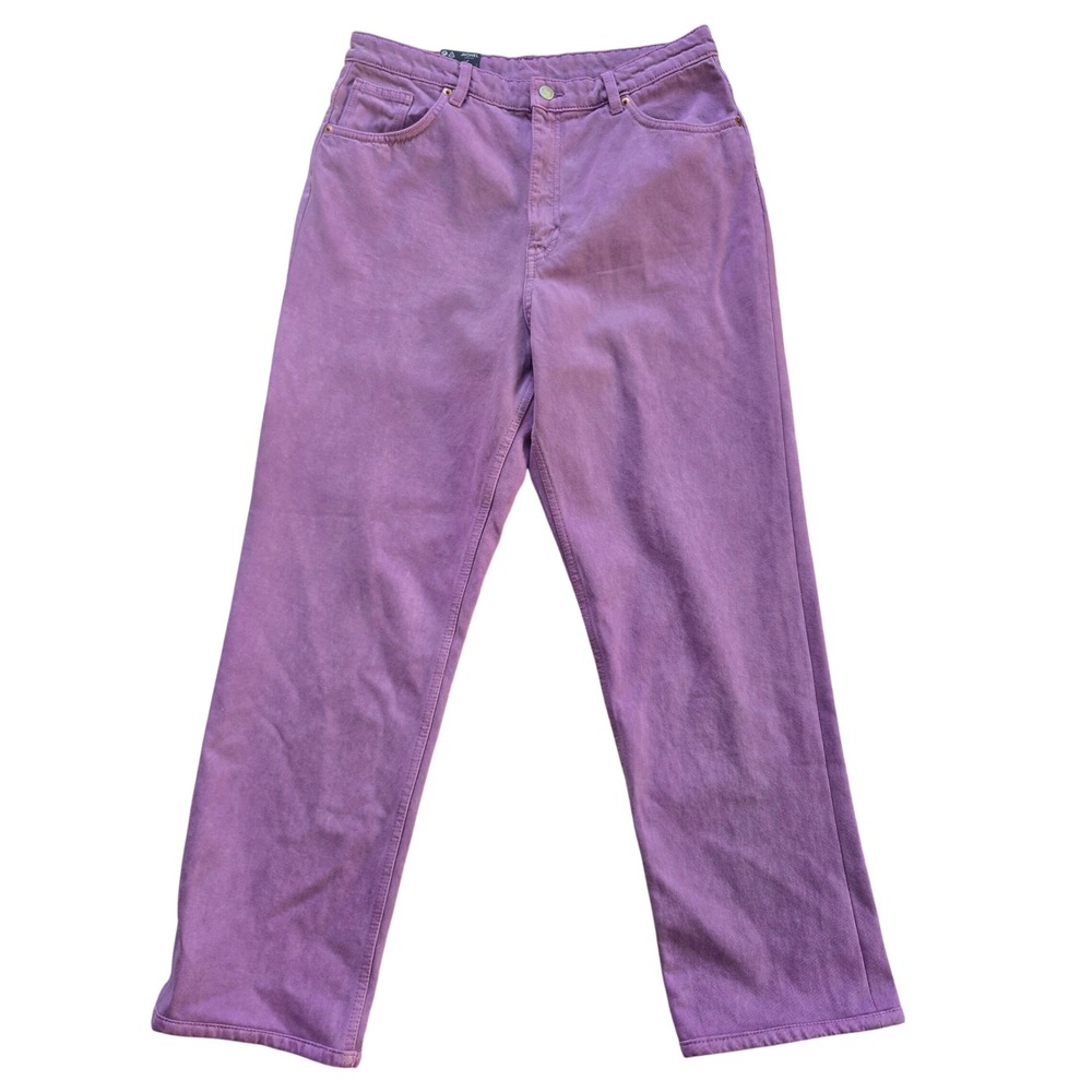 Monki NWT Lilac Purple High Waisted Straight Leg Organic Cotton Jeans Size 32